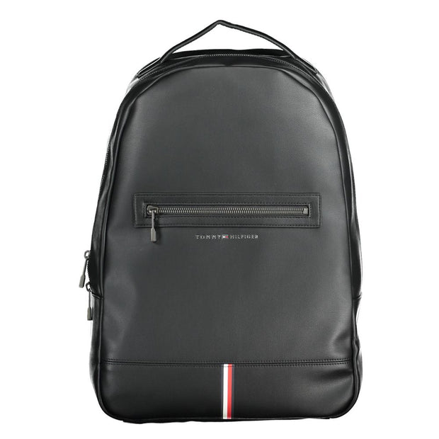 Black Polyethylene Men Backpack