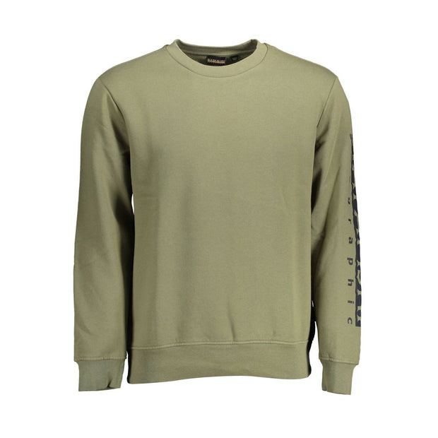 Green Cotton Men Sweater