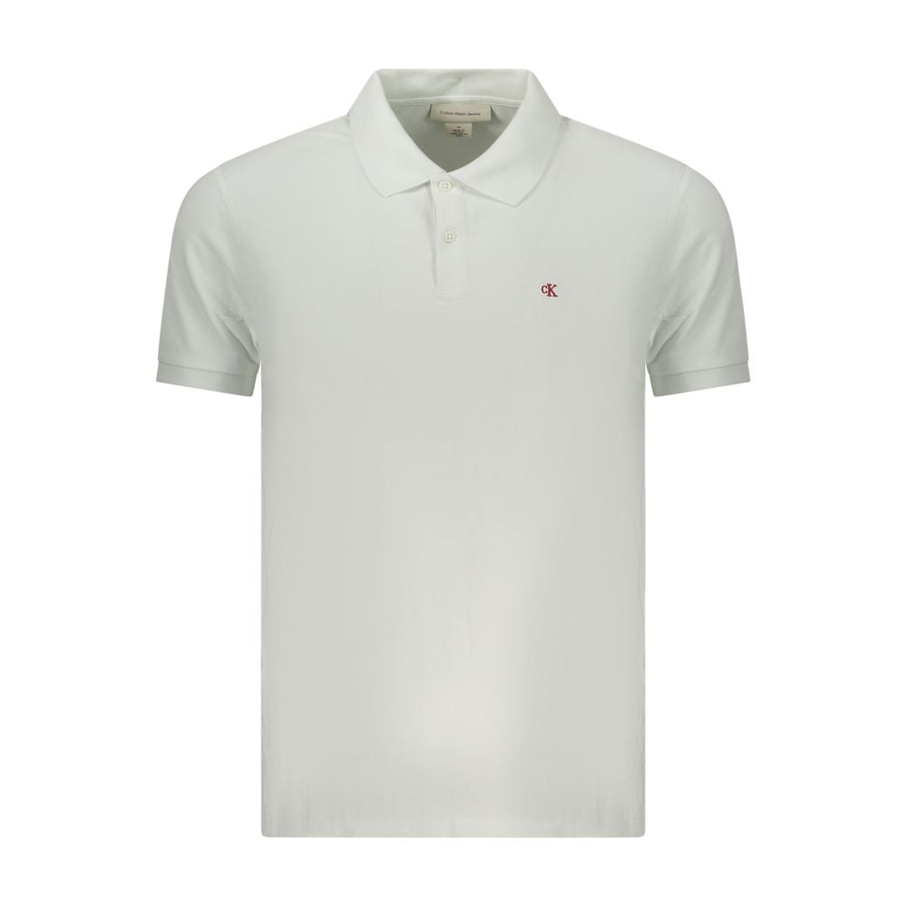 White Cotton Men Polo Shirt