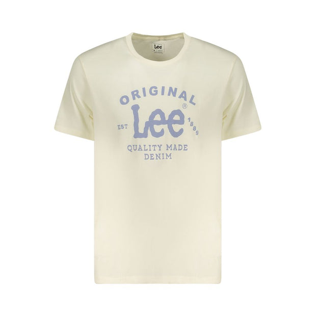 Beige Cotton Men T-Shirt