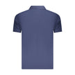 Blue Cotton Men Polo Shirt