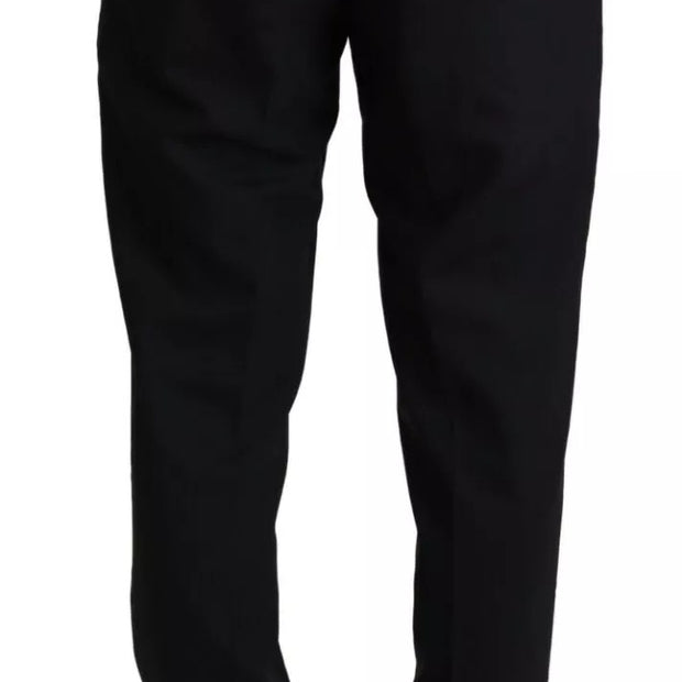 Black Wool Stretch Dress Trouser Pants