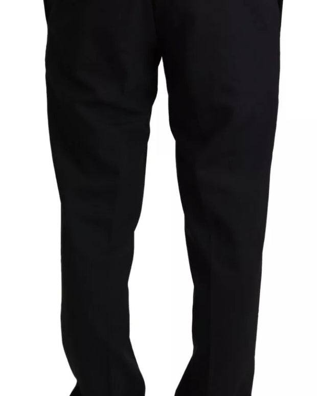 Black Wool Stretch Dress Trouser Pants