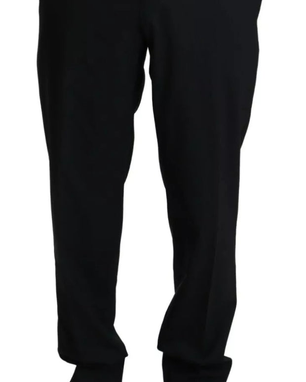 Black Wool Stretch Dress Trouser Pants