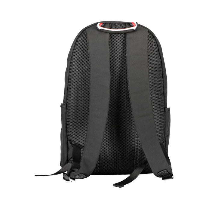 Black Polyester Men Backpack