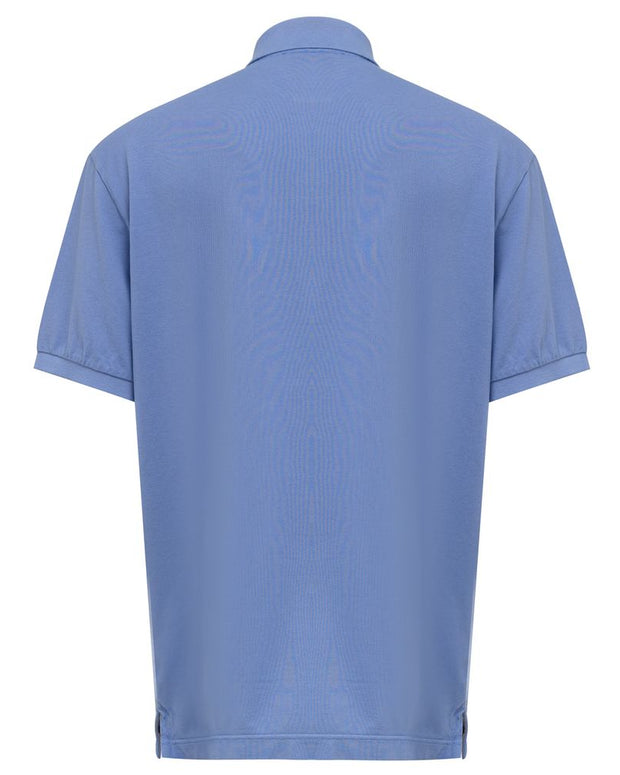Blue Cotton Polo Shirt