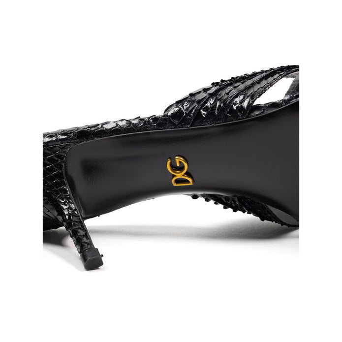 Black Snake Skin  Sandal