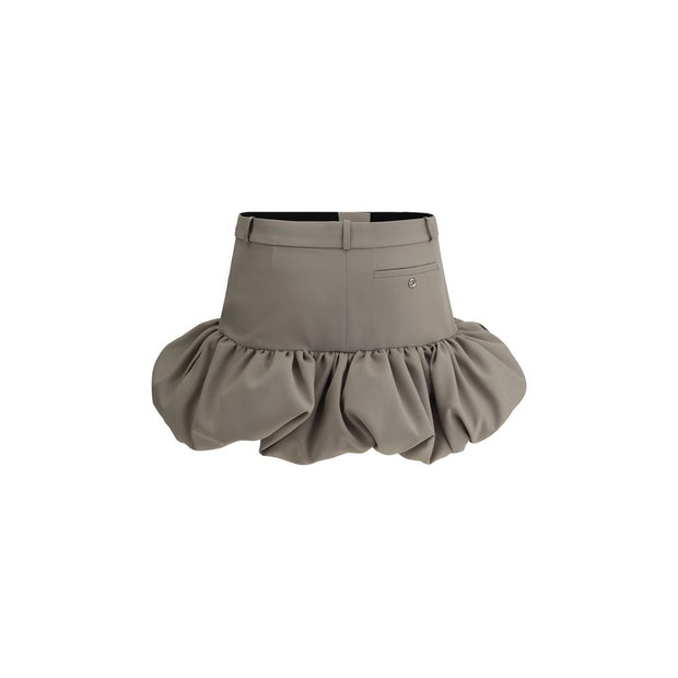 Gathered Hem Miniskirt