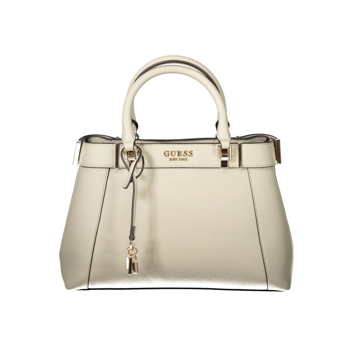 Beige Polyethylene Women Handbag