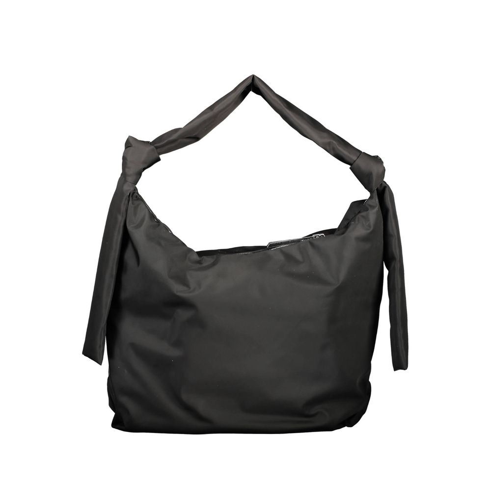 Black Polyester Women Handbag