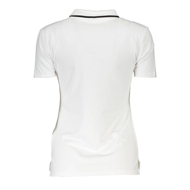 White Cotton Women Polo Shirt