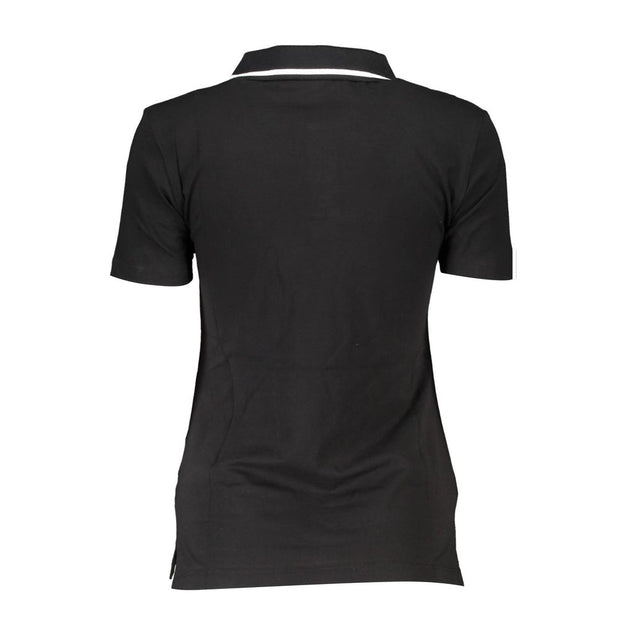 Black Cotton Women Polo Shirt