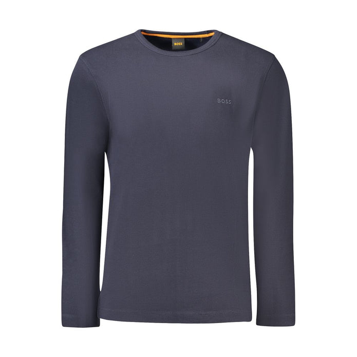 Blue Cotton Men Sweater