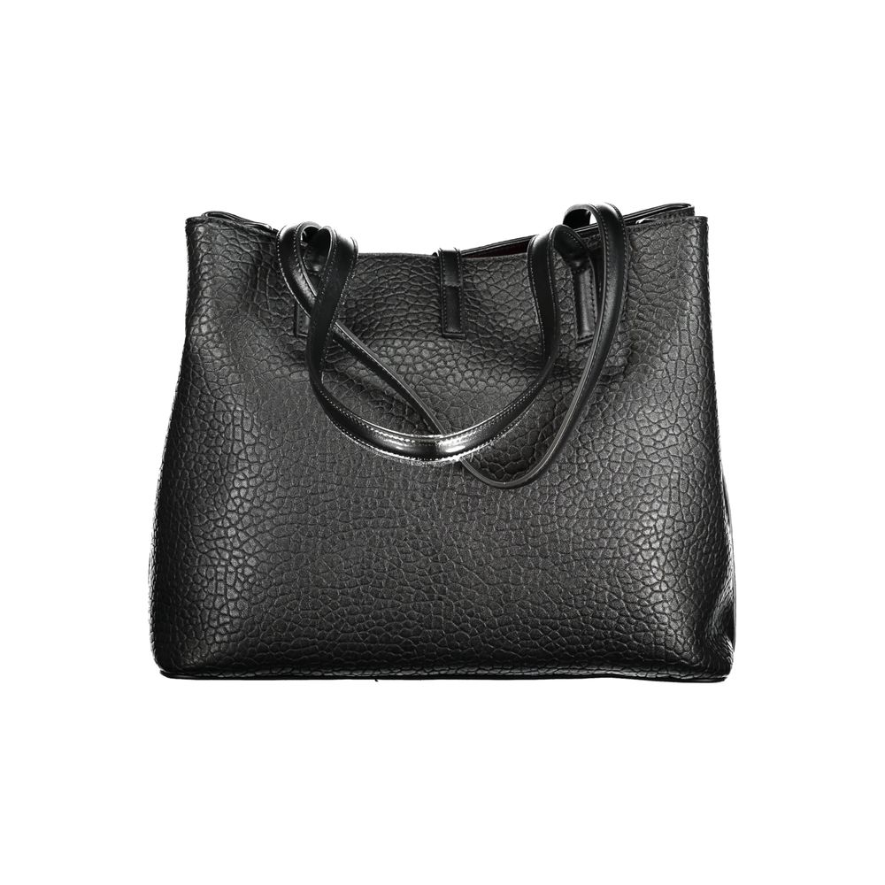 Black Polyethylene Women Handbag