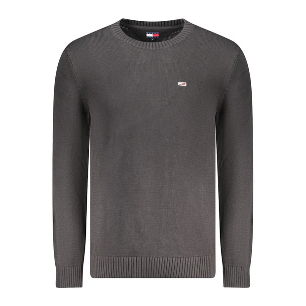 Black Cotton Men Sweater