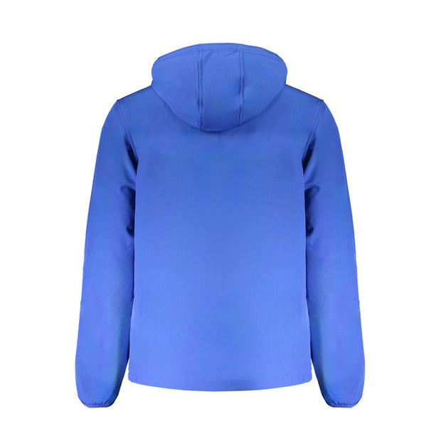 Blue Polyester Men Jacket