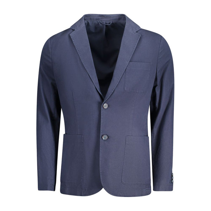 Blue Cotton Mens Jacket