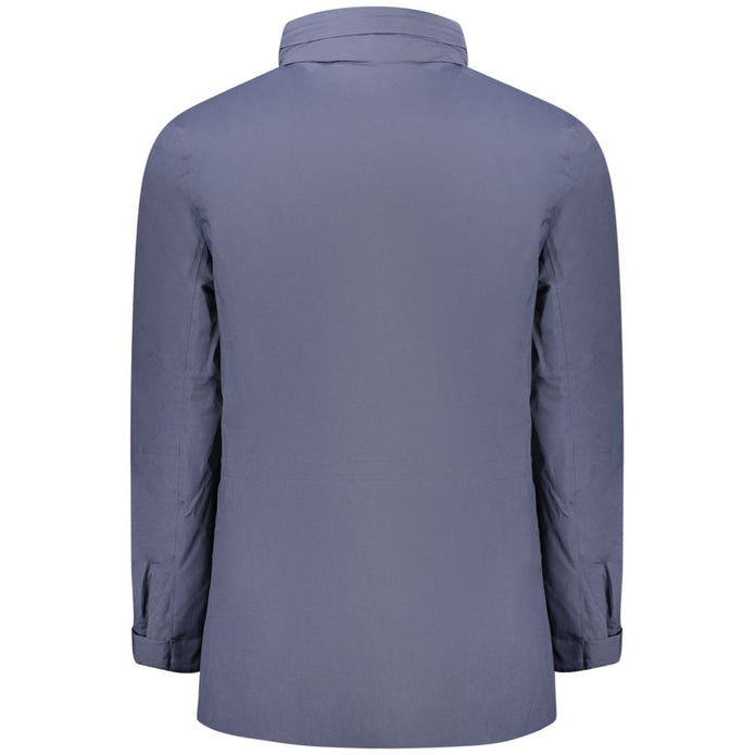 Blue Polyamide Men Jacket