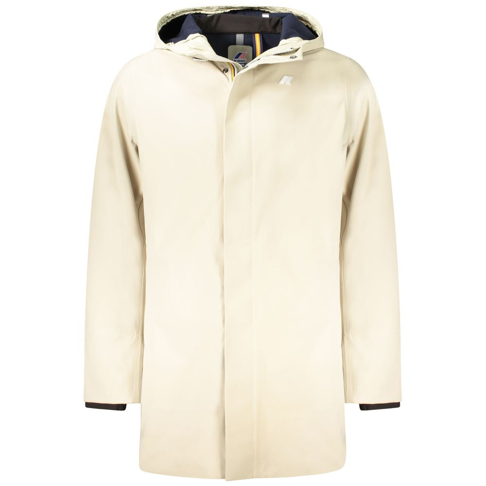 Beige Polyester Men Jacket