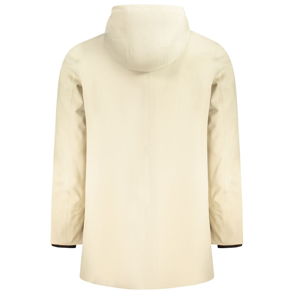 Beige Polyester Men Jacket