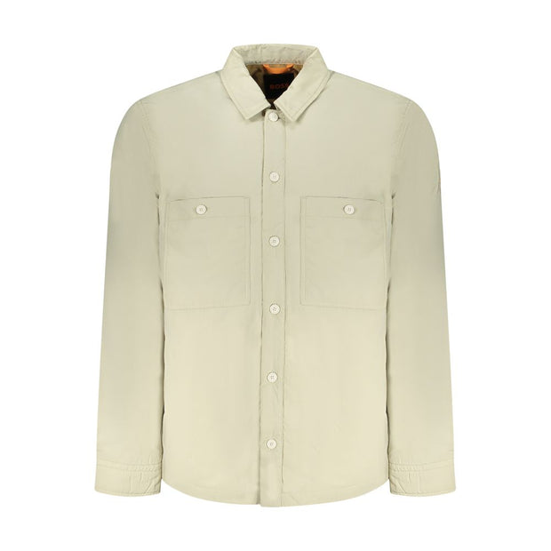 Beige Polyamide Men Jacket