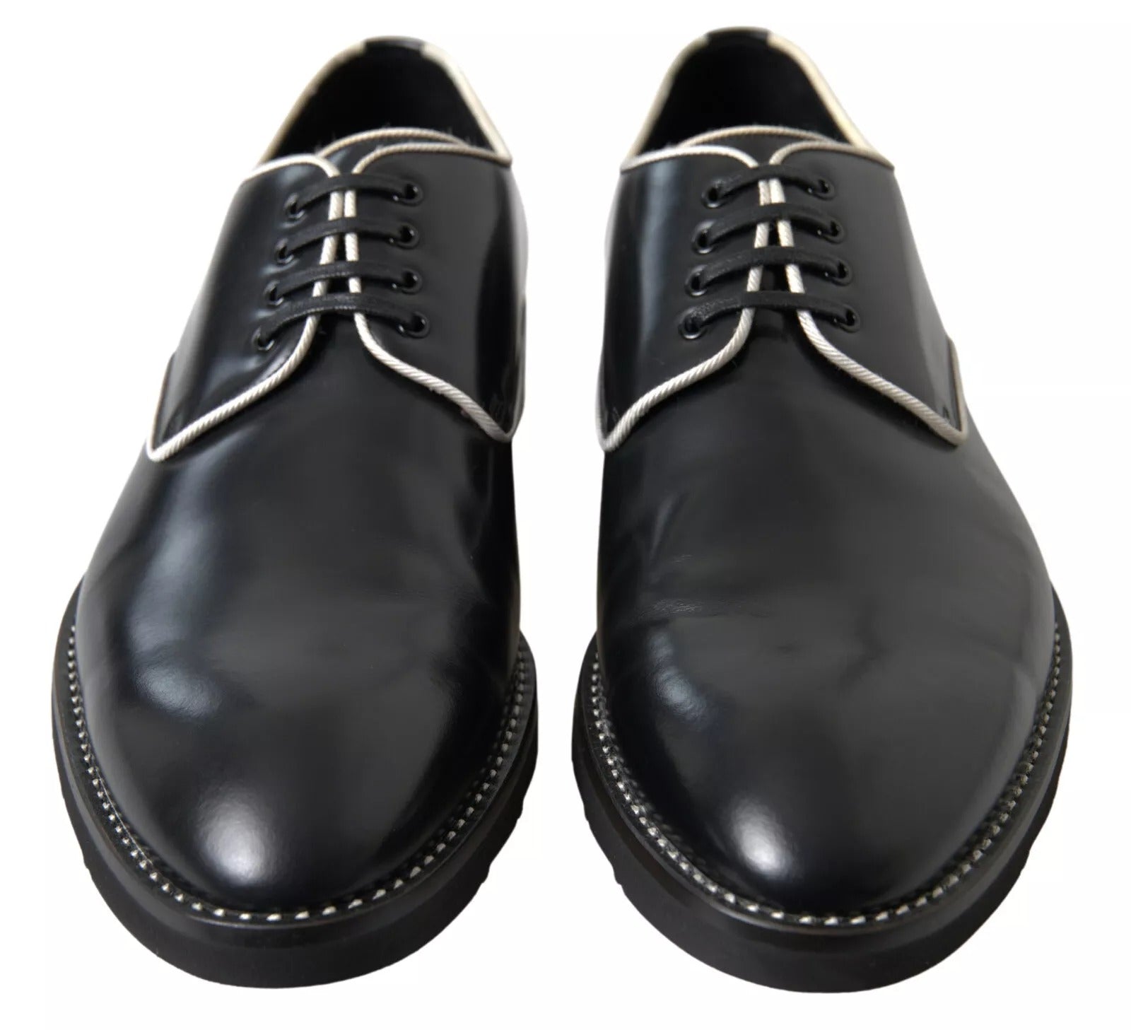 Black White Leather Formal Dress Shoes