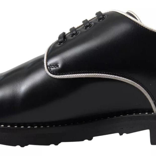 Black White Leather Formal Dress Shoes