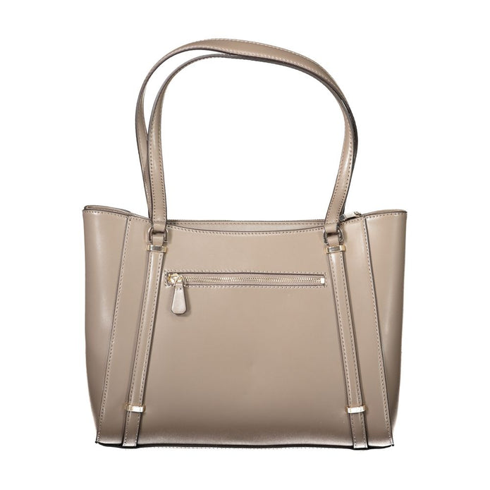 Brown Polyethylene Women Handbag