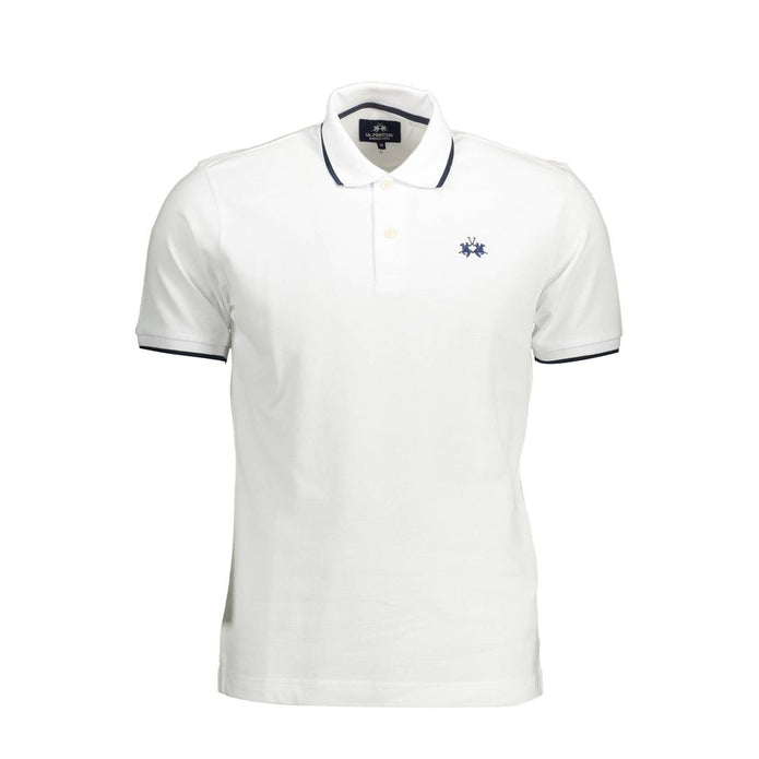 White Cotton Men Polo Shirt