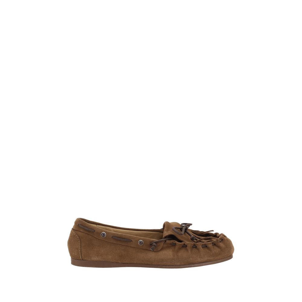 Suede leather Loafers with fringes