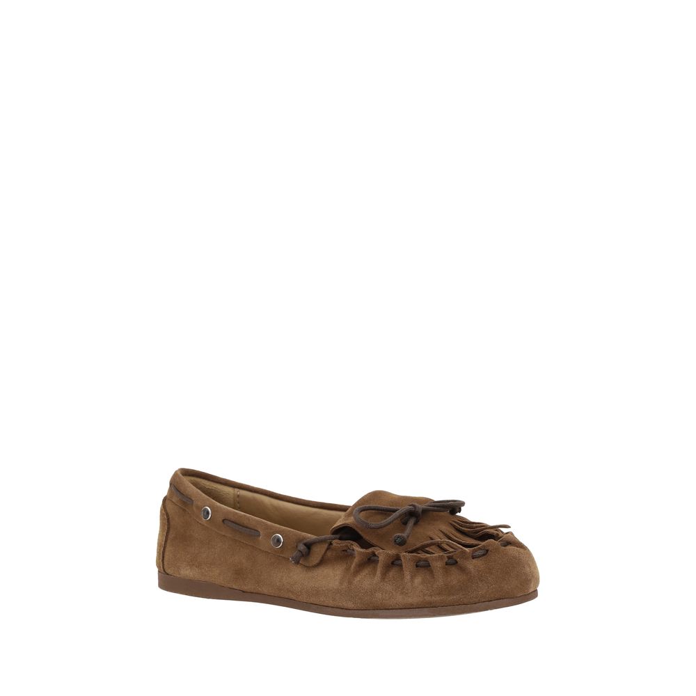 Suede leather Loafers with fringes