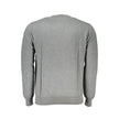 Chic Gray Crew Neck Cotton Blend Sweater