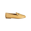 Beige Leather Flat Shoe