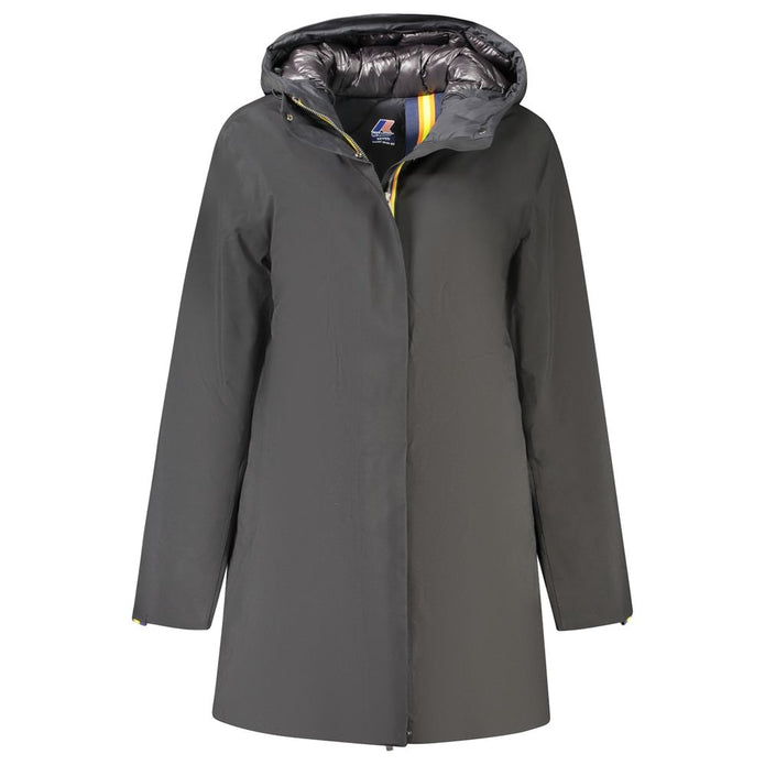 Black Polyester Women Coat