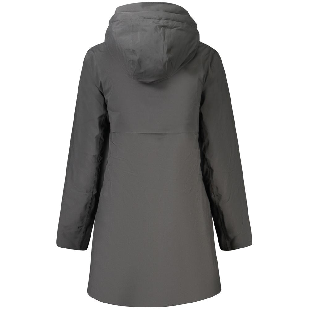 Black Polyester Women Coat