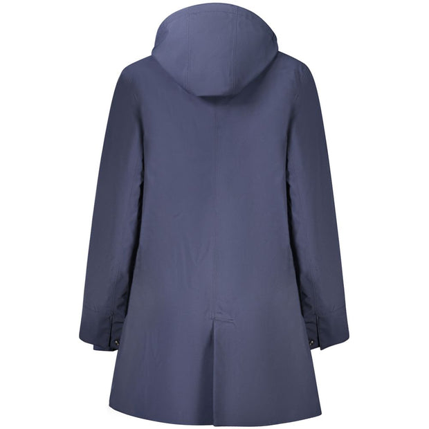 Blue Polyester Women Coat