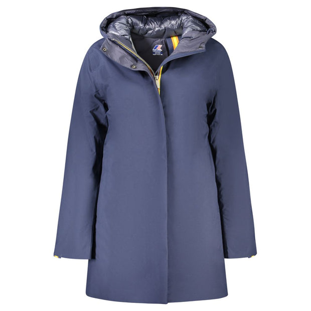 Blue Polyester Women Coat