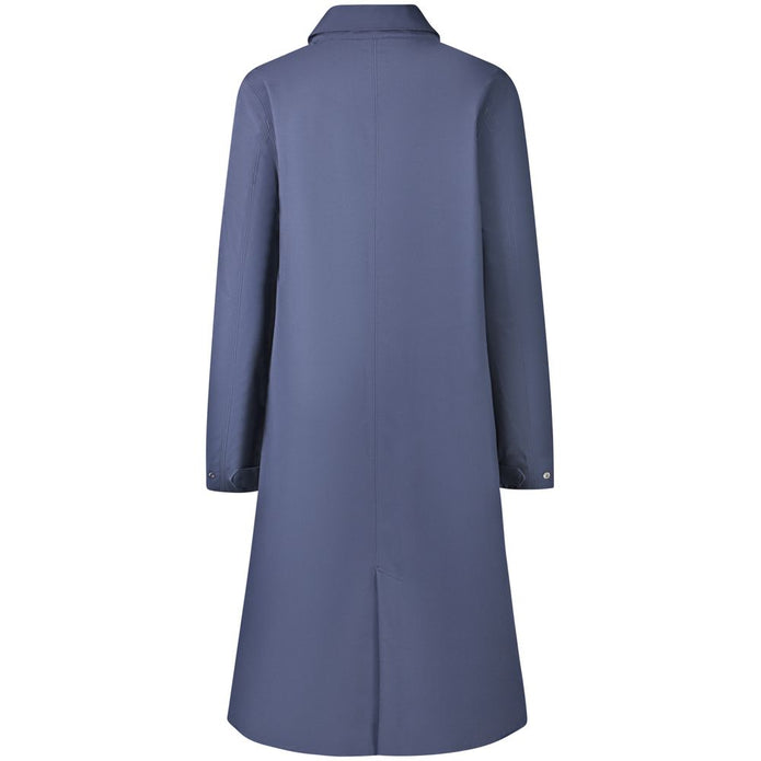 Blue Polyester Women Coat