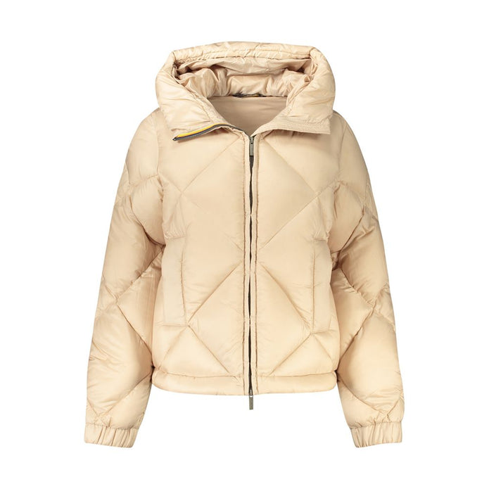 Beige Polyester Women Jacket