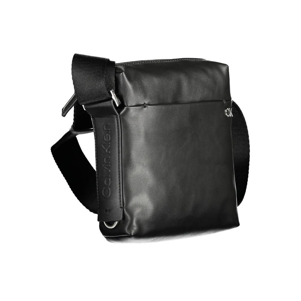 Black Polyester Men Shoulder Bag