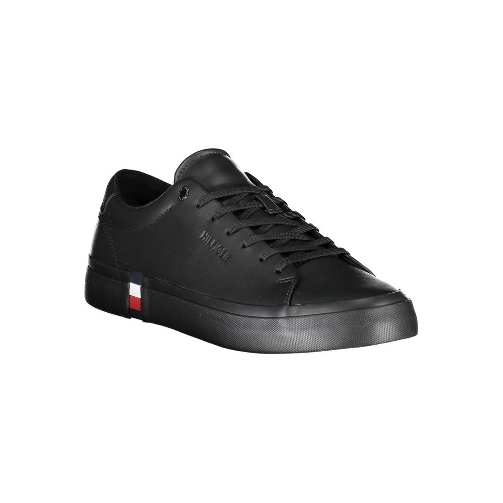 Black Leather Men Sneaker