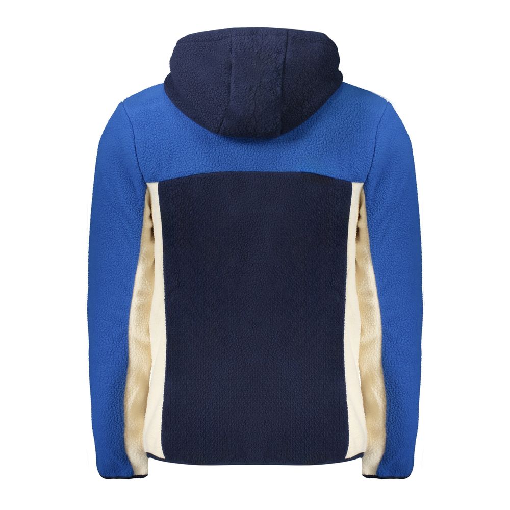 Blue Polyester Men Jacket