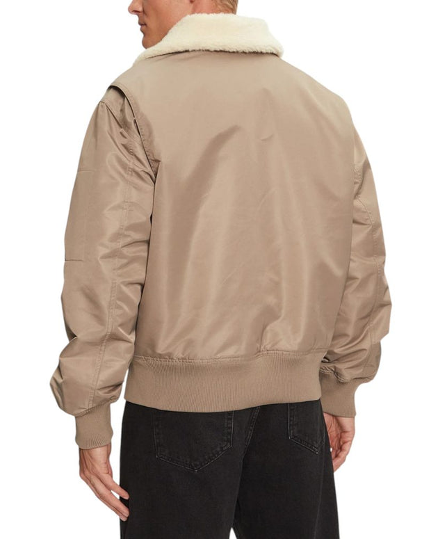 Beige Recycled Polyamide Jackets & Coat