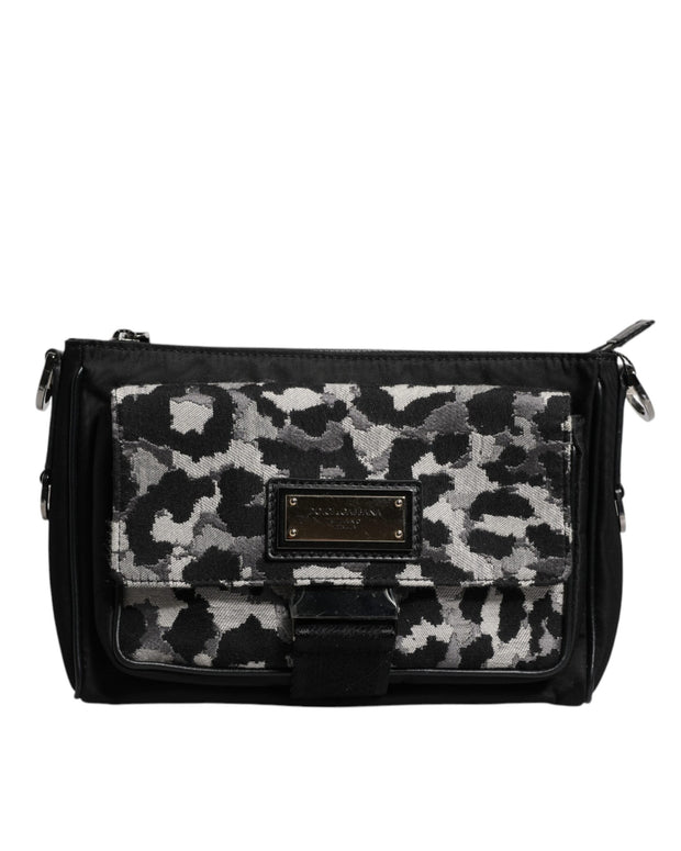 Multicolor Leopard Jacquard Crossbody Bag