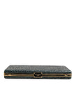 Black Leather Clutch Evening Crossbody Bag