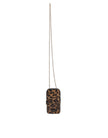 Brown Leopard Print Dauphine Leather Zip Around Wallet