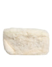 White Fur Handbag Clutch Purse Pouch Bag