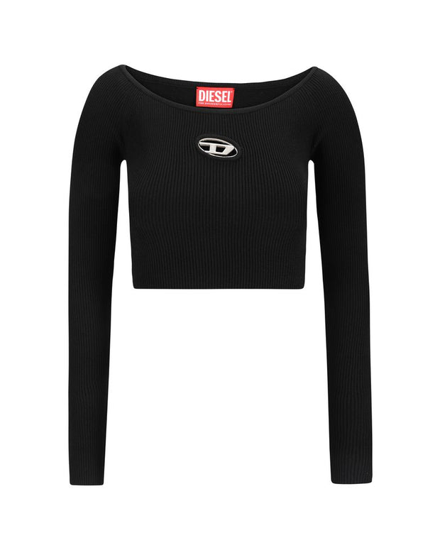 Black Rayon Long Sleeve T-Shirt