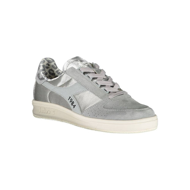 Gray Leather Women Sneaker