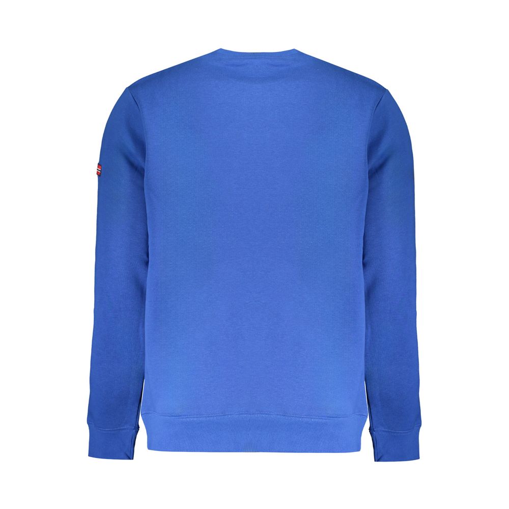 Blue Cotton Men Sweater